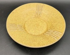 Vtg Brush McCoy Art Pottery Yellow Speckled Bulrush Cattail Bowl USA MCM 6.5