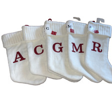 Target Wondershop Cream Initial Christmas Stocking Monogram Choose Letter NWT picture