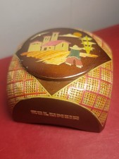 vintage Colombian folk art trinket box 1960s To 1980s Souvenir picture