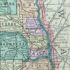 Vintage 1900 NEBRASKA  Map 14