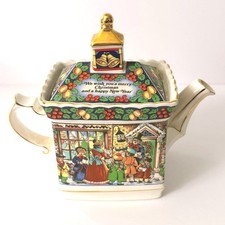 Sadler Teapot A Christmas Carol Victorian Carollers England Holiday Vintage Pot picture