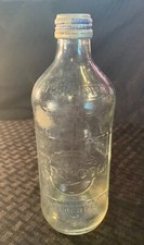 VINTAGE SODA POP PEPSI COLA 16 oz BOTTLE CLEAR GLASS 1970 W/PEPSI EMBOSS PEBBLED picture