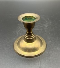 Vintage Solid Brass Taper Candle Holders Pair Made In India Small Candlesticks picture