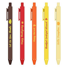 5xAutumn Thanksgiving Pen Set Black Ink Writing Pen Retractable Gel Pen picture