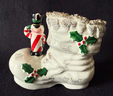 RARE Vintage Shenandoah Spaghetti Trim Christmas Toy Soldier Planter~Japan picture