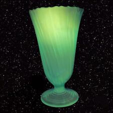 Jeannette Glass Swirl Petal Swirl Glass Vase Ultramarine Green Manganese 365nm picture