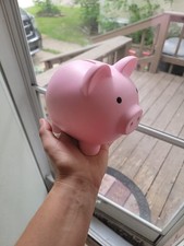 Large Unbreakable Plastic Piggy Bank Pink Coin Money Box for Kids Girls Boys picture