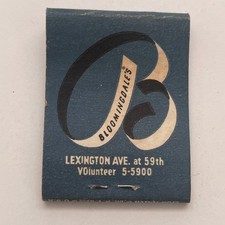Bloomingdale's Lexington Ave at 59th Vintage Matchbook Cover TB8-MB2-7 picture