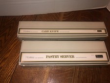 New FOSTORIA Hostess CAKE KNIFE/PASTRY SERVER W/24% Lead Crystal Handle NIB picture