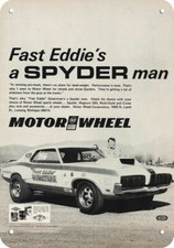 1970 MOTOR WHEEL SPYDER WHEEL FAST EDDIE SCHARTMAN DECORATIVE REPLICA METAL SIGN picture