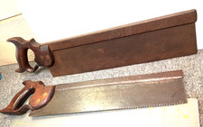 Pair Old ANTIQUE Tenon SAW Back Saws Sheffield Beardshaw barn find Vintage KY picture