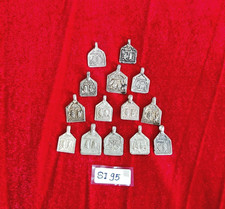 Antique Goddess Laxmi Feet Silver Religious Amulet Pendant 14 Pcs 17 Grams SI95 picture