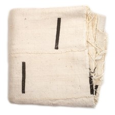 White Bogolan Mali Mud Cloth Minimalist Design African Black and White Cotton picture