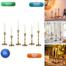 Inweder Gold Vintage Brass Candlestick Holders picture