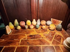 Vintage Antique Italian Hand Carved Alabastor Marbel Stone Decorative Fruit picture