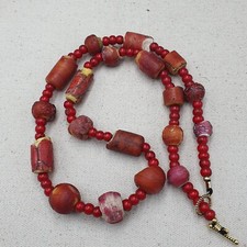 Vintage Antique Venetian White Heart Beaded Necklace picture