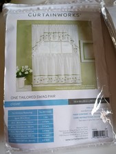Kitchen Curtains Set Swag Pair  (2 Pairs) & Tailored Valance (1) Clover Design  picture