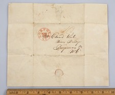 1832 Stampless Folded Cover Bacon Receipt Norfolk to Perquimans County NC picture