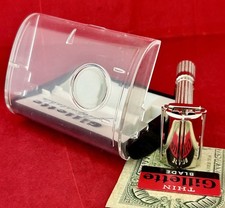 Vtg 1960 GILLETTE 195 Adjustable Fat Boy Razor & Case NOS Blade MCM OUTSTANDING picture