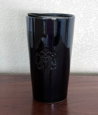 Starbucks 2019 High Gloss Iridescent Black Ceramic Mug Tumbler with Logo 12 oz picture