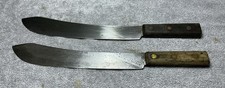 2 VTG. FOSTER BROS. 12“ CARBON STEEL BUTCHER KNIVES picture