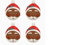 4 National Tree Company HGTV Home Collection African American Santa Plates picture