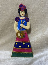 St. Nicolas Embroidered Frida Kahlo Ornament 6.5 Inches Tall #9225 FK NEW picture