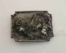 1988 Charles M Russell ~WILD HORSE HUNTERS~ Belt Buckle Limited Edition #318  picture