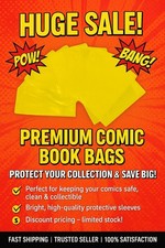 10 Pack Yellow Comic Book Window Bag For Signature Standard Size BAGS ONLY  picture