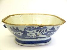 Old Glazed Porcelain Blue White Chinese China Asian Y Signed Bowl Pot  picture