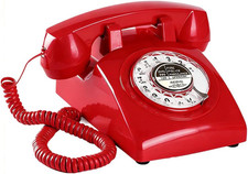 Red Rotary Phones for Landline with Redial, Red Retro Rotary Phone (Ringer On/Of picture