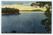 c1940's Bull Shoals Lake Upstream Side of Dam Lake View Boat Dock AR Postcard picture