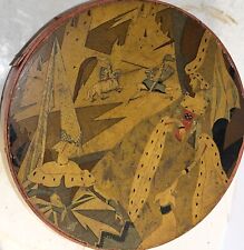 Antique Pantry Box Folk Art Bentwood Wood Vintage MidEvil Knights Fairy Tail picture