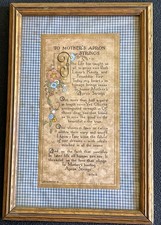 1927 Hall Bros Mother’s Apron Strings Mother’s Day Card Hallmark VTG Gold Frame picture