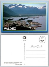 Continental Valdez Alaska Harbor Mountains Aerial View Alaska Pipeline Postcard picture