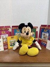 Vintage 1986 Disney Talking Mickey Mouse w/ 5 Books & Cassette Tapes *tested* picture