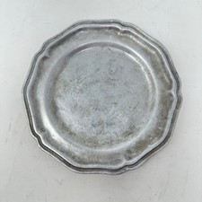 Pewtarex York PA Olde Country Reproductions Scalloped Pewter Plate 8.25 Inch picture