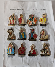 Complete Set Of 12 Vintage HTF Native American Dancers Lions Club Pins Issue #9 picture