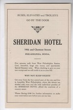 Vintage Antique 1920's Travel - Sheridan Hotel - Philadelphia - 1929 Art AD picture