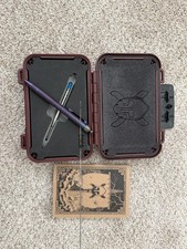 Grimsmo Knives Saga Pen Purple with Bronze Flakes-Blue Accents Full Titanium picture