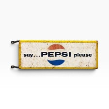 Vintage 1968 Say Pepsi Door Pusher Stout Sign St Louis #168 Soda Advertising picture