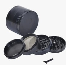 1pc, Zinc Alloy Cigarette Grinder, Four Layer Flat Plate Cigarette Grinder, Meta picture