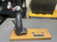 Vintage F-105 AUTHENTIC Pilot Control Stick Display on Wooden Base picture