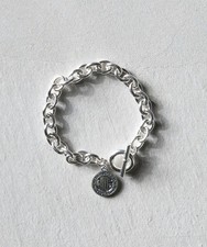 HUF Men's Silver Bracelet L/XL 0.8cm Wide 21.5cm Wrist Stylish Jewelry picture