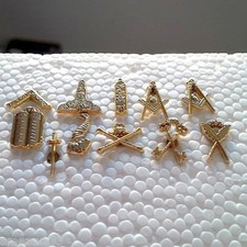 11 Blue Lodge officers Small Pin Golden Finish NMS picture