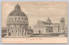 Pisa Italy Panorama Piazza Duomo Leaning Tower Vintage Postcard O. Scarlatti picture