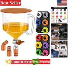 17PCS Engine Oil Funnel Kit Universal 2.12QT Capacity with 12 Adapters Magnet... picture
