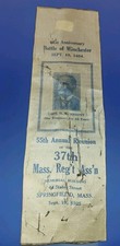 GAR Ribbon Civil War Massachusetts 37th Regiment Major H. M. Abbott Gettysburg  picture