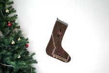 Kilim Christmas Stocking Vintage Rug Stocking Ethnic Decorative Xmas Socks S430 picture