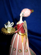 Unique Porcelain Lady Winged Angel Candle Holder 8 Inches tall Small/Tea Candle picture